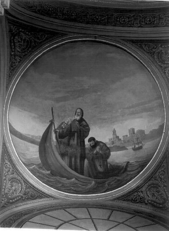 San Francesco di Paola attraversa lo stretto di Messina sul suo mantello - Genova